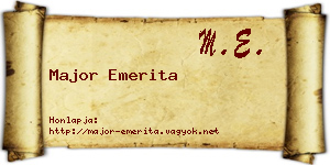 Major Emerita névjegykártya